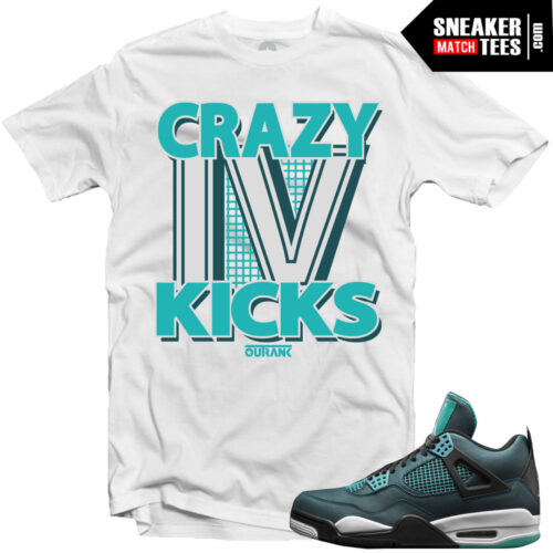Jordan 4 Teal matching shirts jordan shirts sneaker tees Teal 4s steetwear online shopping karmaloop 2