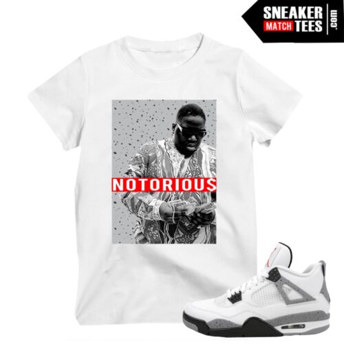 White Cement 4 phantom Jordans Notorious Big t shirt