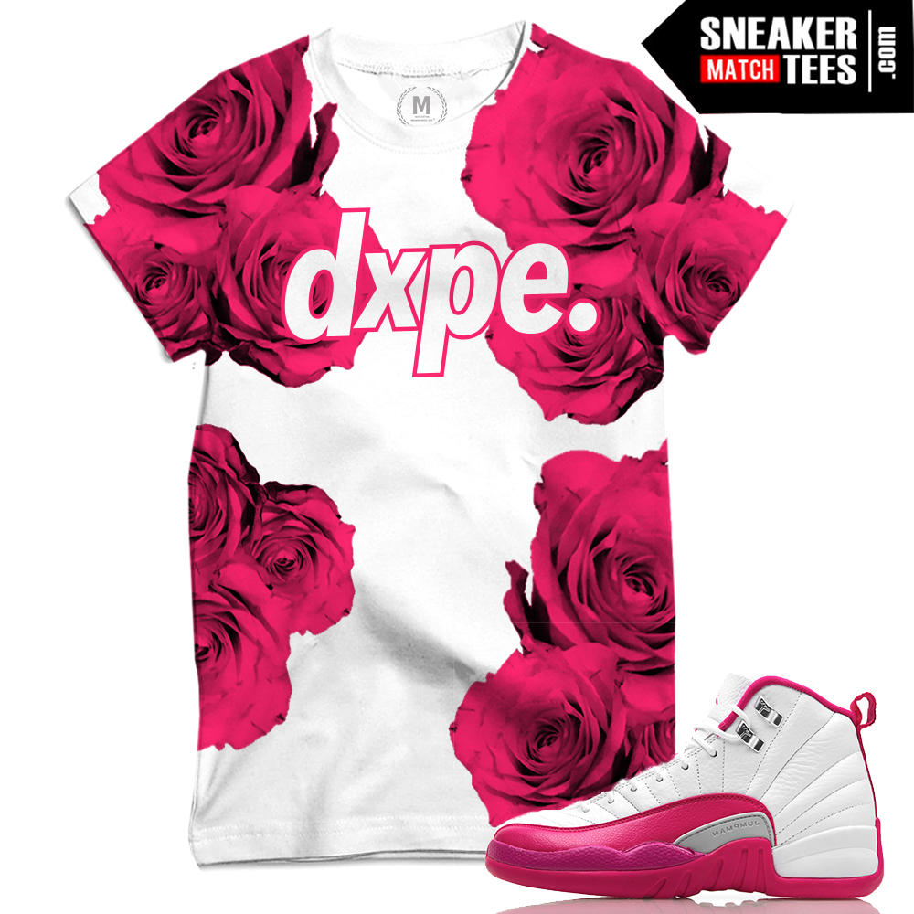 pink and white jordan shirt