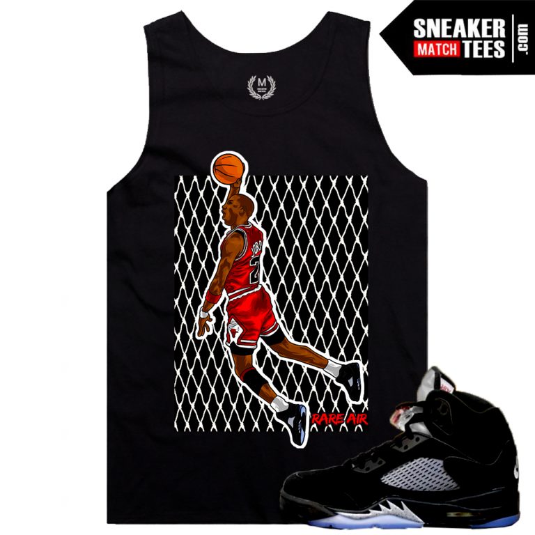 KB(2) T-Shirt Match Jordan 5 Black Metallic Reimagined