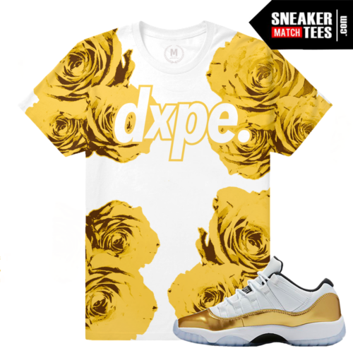 Jordan 11 Low Gold Matching t shirt