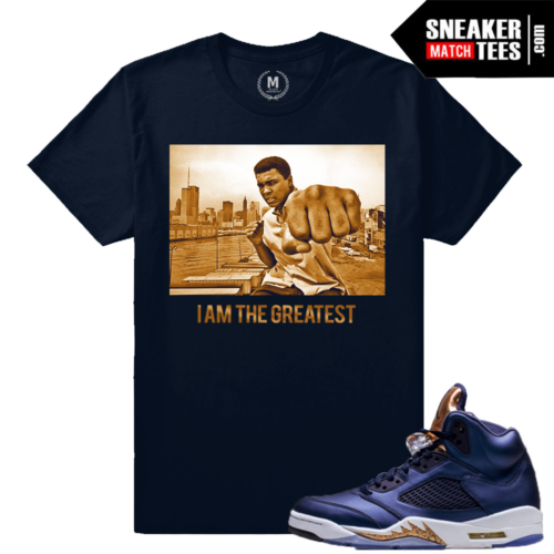 Jordan 5 Mohammad Ali T shirt Bronze 5s