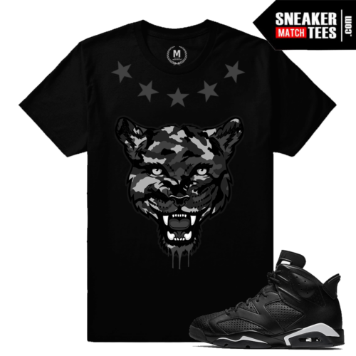 Shirts Match Black Cat 6 Kids Jordans