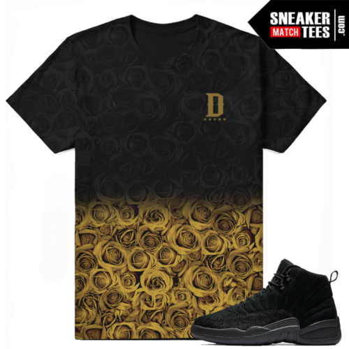 OVO Air Jordan 12 Black T shirt Match Sneakers