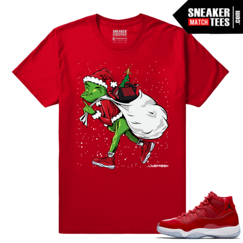 Jordan 11 Win Like 96 Gym Red Sneaker tees Sneakerhead Grinch