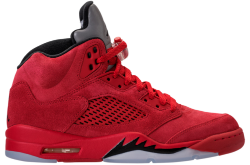 Jordan 5 Red Suede Side View