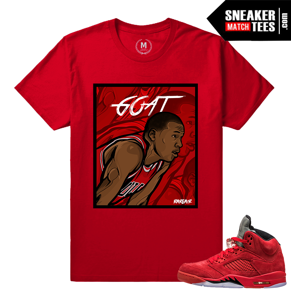 Jordan 5 Red Suede Custom t shirt - Sneakermatchtees.com