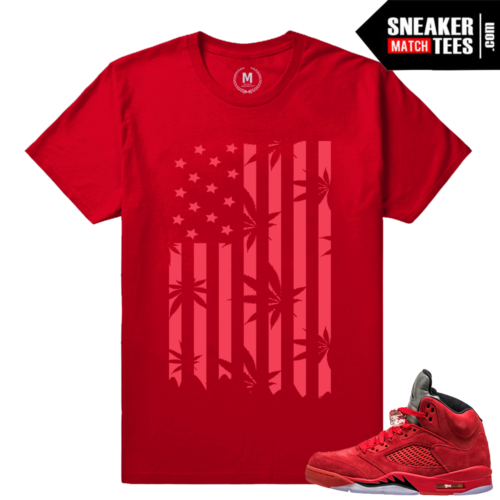 Air Jordans 5 sneaker t shirt Red