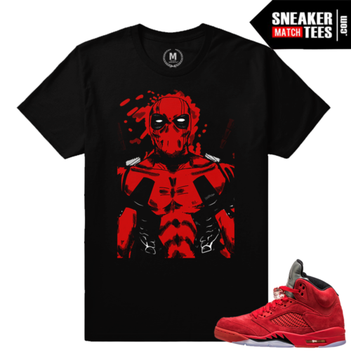 Red Jordans 5 sneaker tees shirts