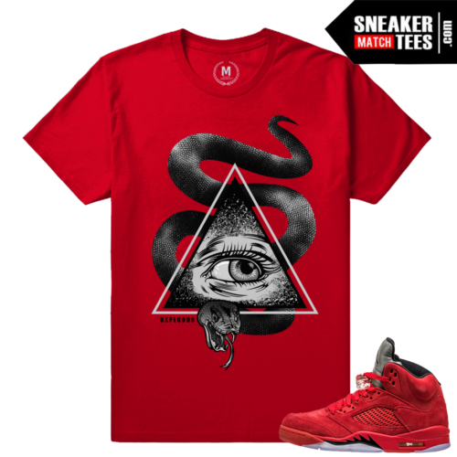 Retro 5 shirts Red Suede