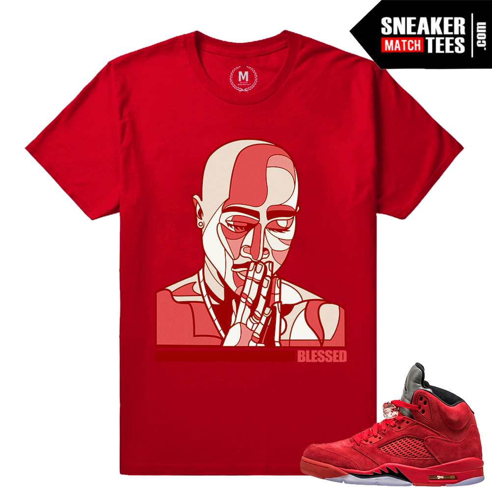 Retro 5 sneaker see t shirt Red