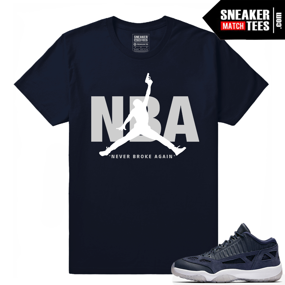 Jordans 11 matching T shirt Navy IE Lows - Sneakermatchtees.com