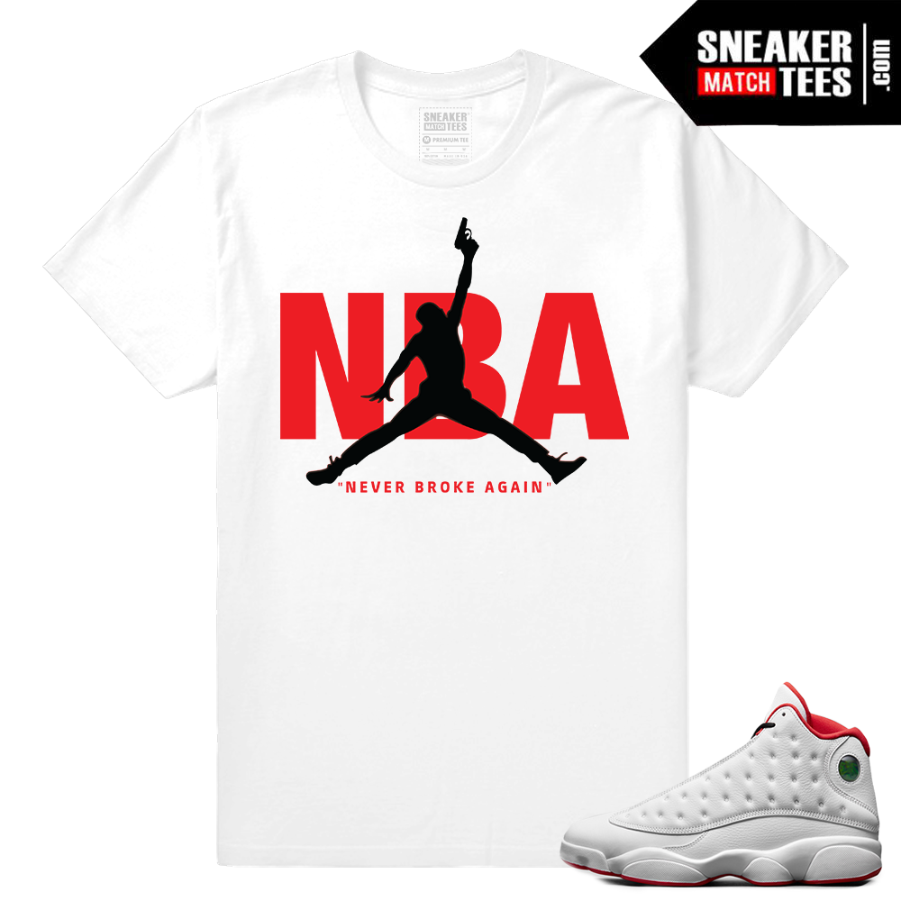 white jordans shirt