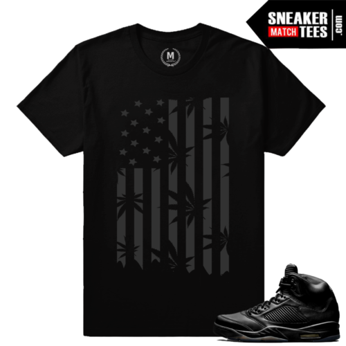 Retro 5 Jordans sneaker tees shirt Black 5s