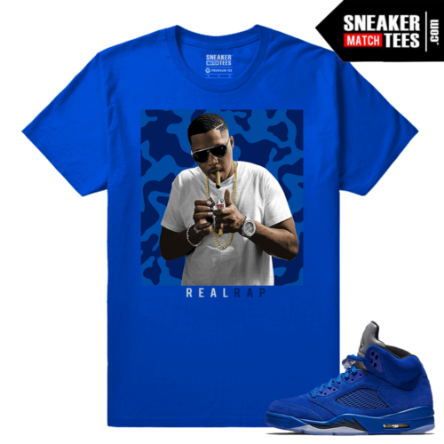 Jordan box 5 Blue Suede Sneaker t shirt