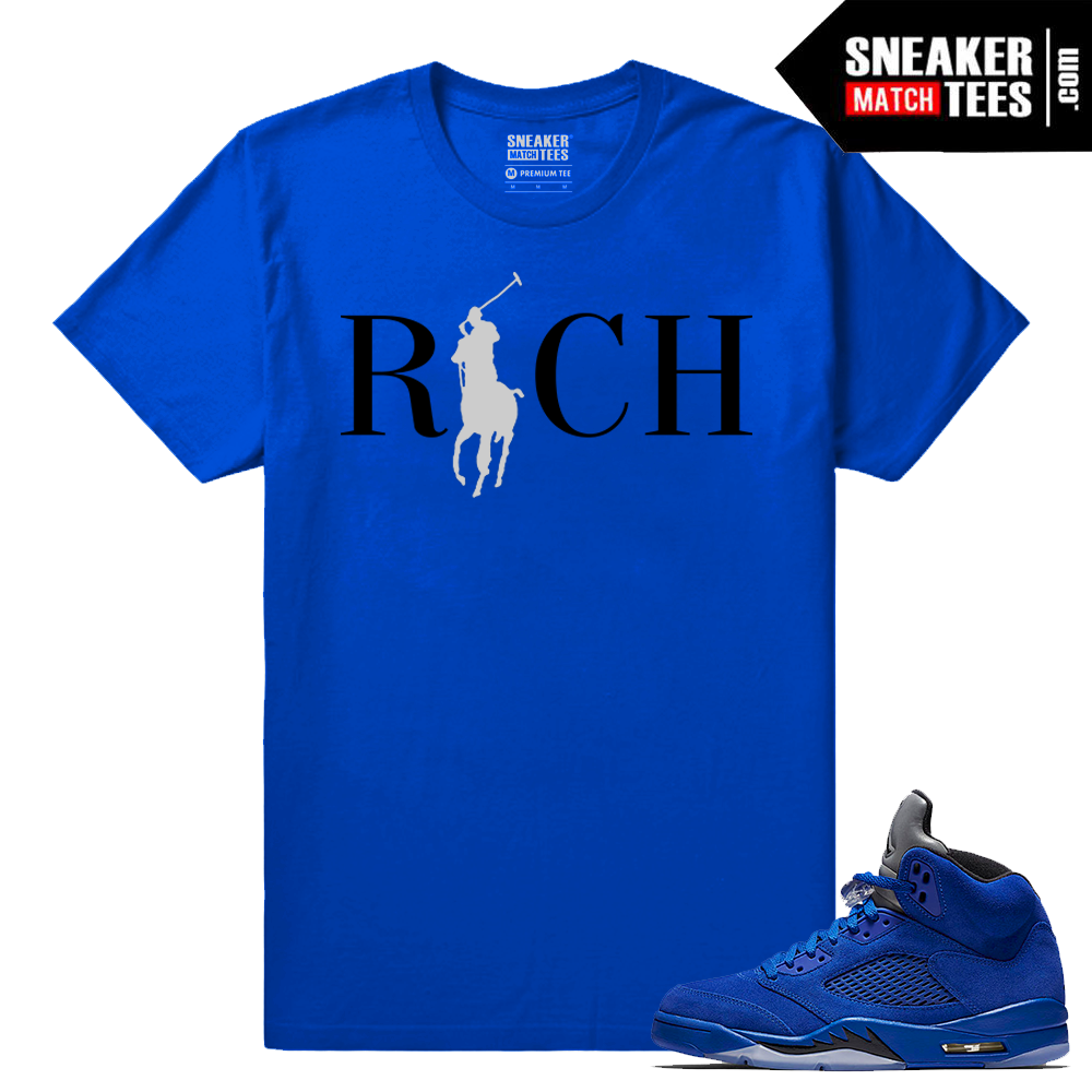 blue and white jordan shirt