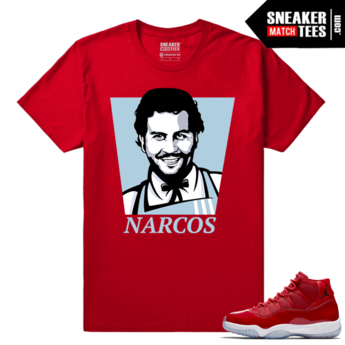 Jordan 11 Win ICE 96 Sneaker tees Red Pablo Narcos