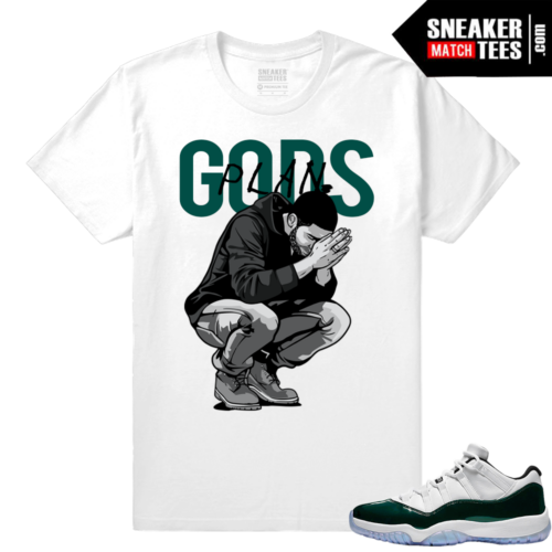 Jordan 11 Low Emerald Sneaker Match Tees White Gods Plan