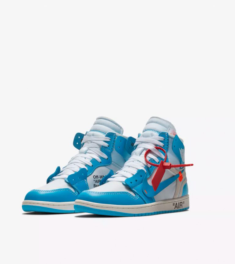 unc blue jordan 1 off white