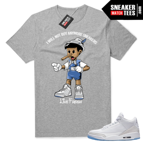 Air Jordan 3 Pure White shirt outfit _heather grey