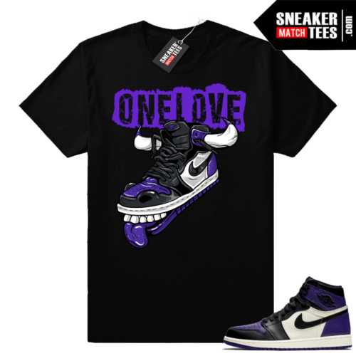 Air Jordan 1 Court Purple One Love Shirt