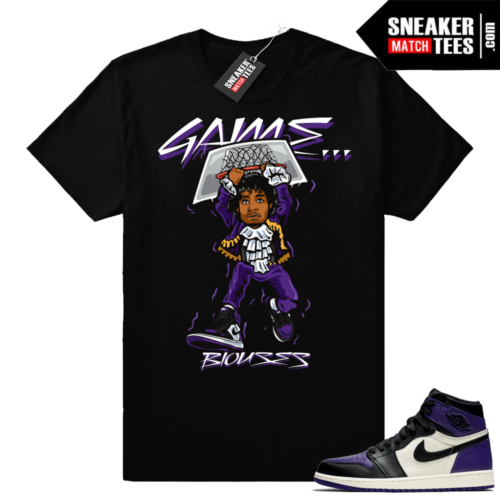 Match White Jordan 1 Court Purple Game Blouses shirt