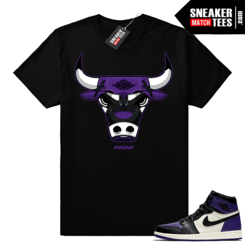 Match Jordan 1 Court Purple AIR shirt