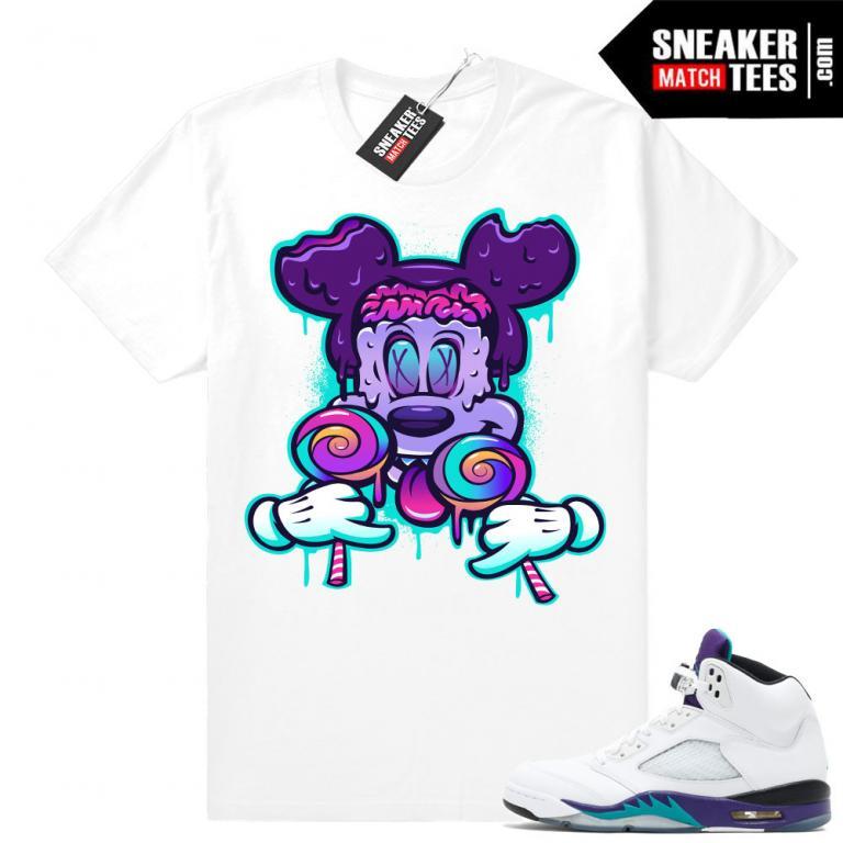 Retro Grape 5s Tees Match Jordan Sneaker Match Tees