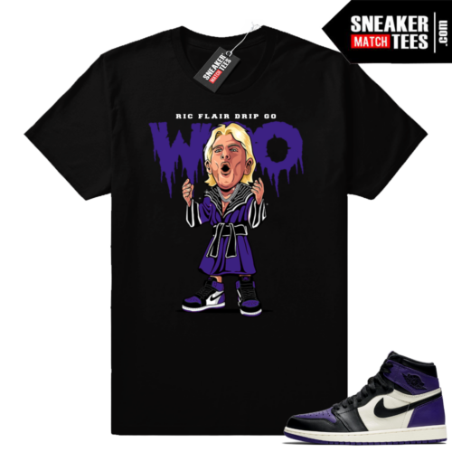 Ric Flair Drip Jordan 1 Court Purple Shirt