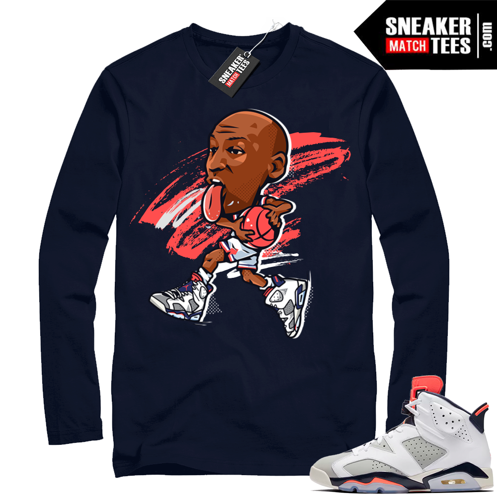 Air Jordan 6 grey MJ toon shirt