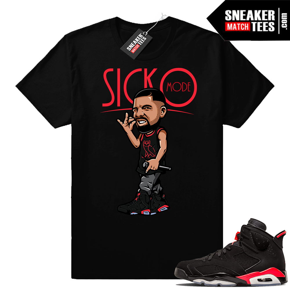 Jordan March 6 Infrared Black Sicko Mode Drake T-shirt