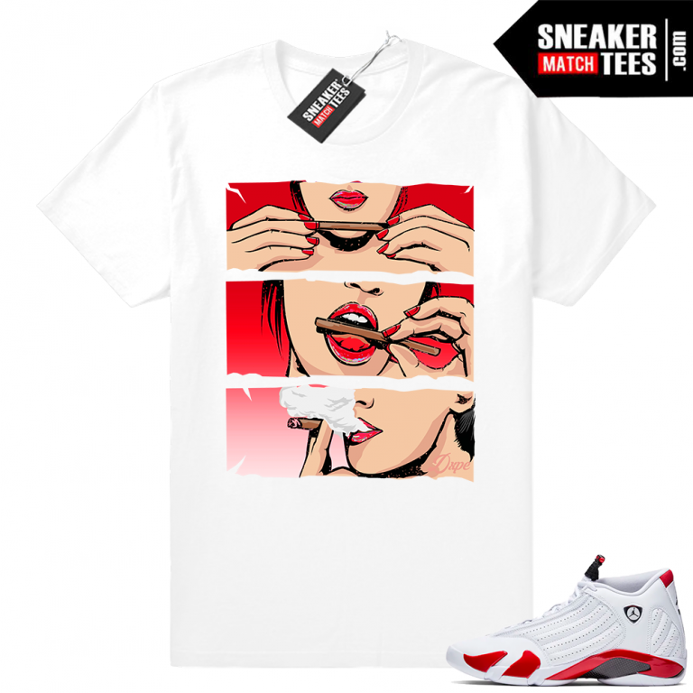 Candy Cane 14s Jordan Sneaker Match Clothing