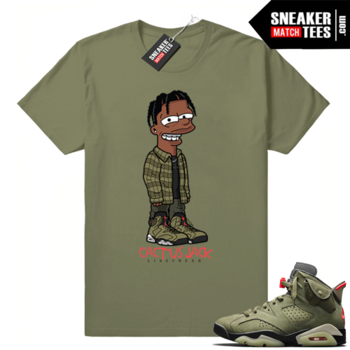 Travis Scott x Jordan 6 Olive shirt Cactus Jack Simpson