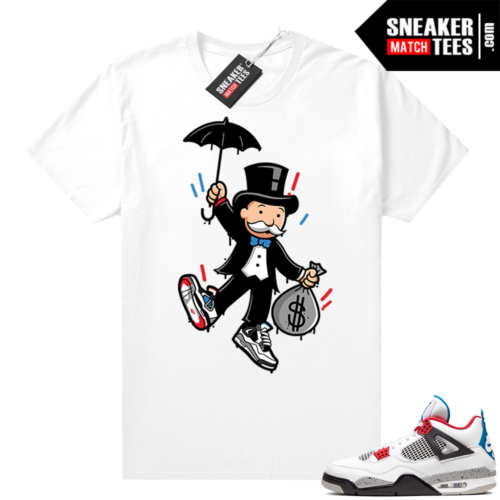 Jordan 4 What the shirt white Monopoly bag