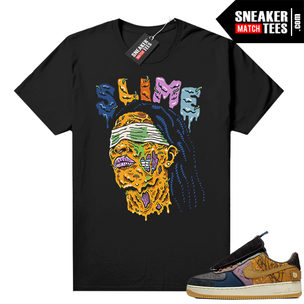 Travis Scott Nike Air Force 1 shirt black Zombie Thugga Smile