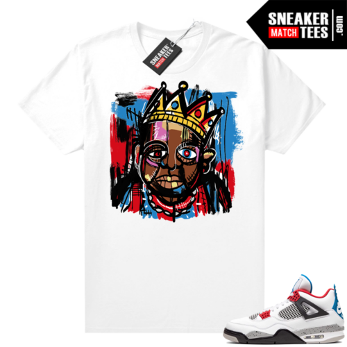 What the 4s matching shirt white Abstract Art Biggie