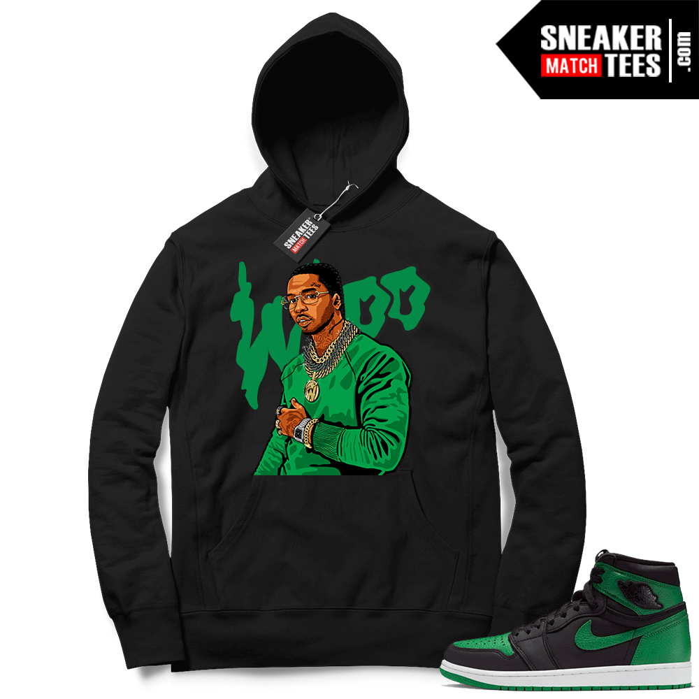 Pine Green 1s Hoodie Black Pop Smoke Woo Jordan Match Tees