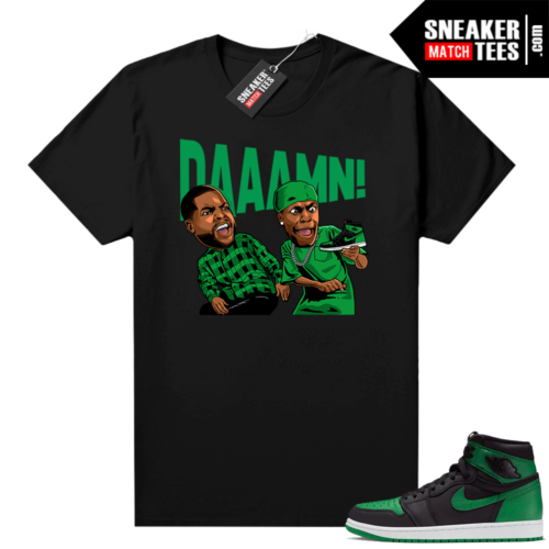 Pine Green 1s shirt Black DAAAMN