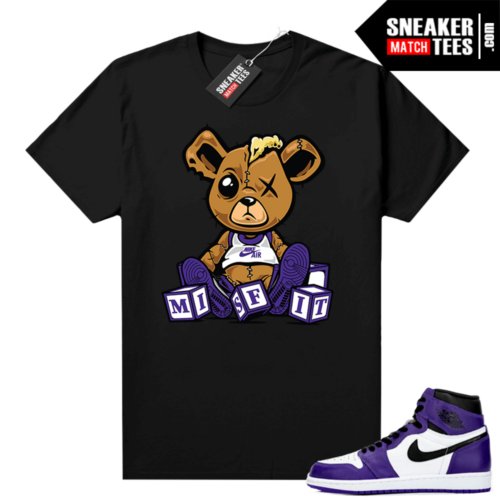 Court-Purple-1s-2-0-sneakers-outfit-shirt-Black-Misfit-Teddy