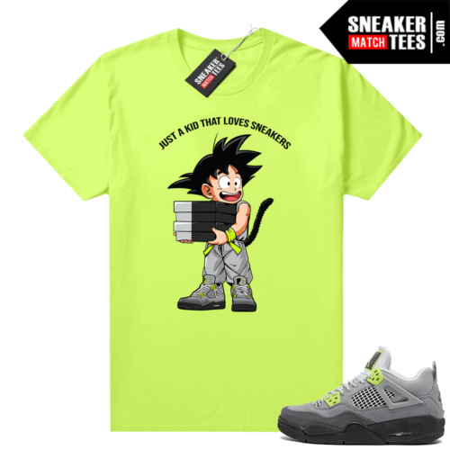 Jordan match sneaker tees shirts Neon 4s Air Max 95 Volt Just A kid