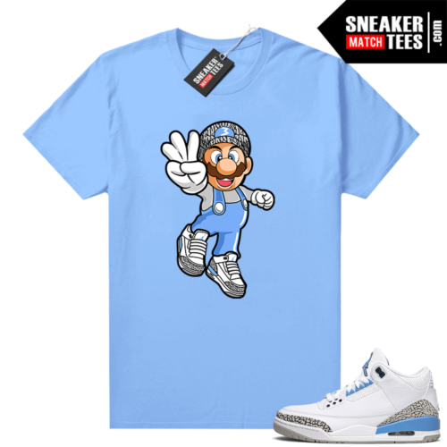 UNC 3s shirt match Carolina Blue Mario 3s