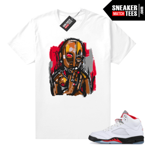 Fire Red 5s Jordan Sneaker Tees Abstract Pac