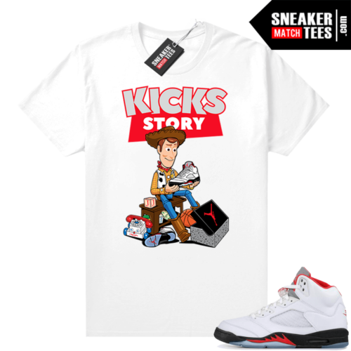 Fire Red 5s Jordan Sneaker Tees Kicks Story