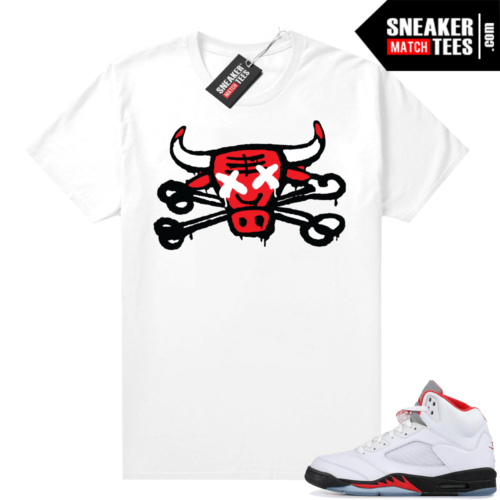 Fire Red 5s graphic tees Bully Bones