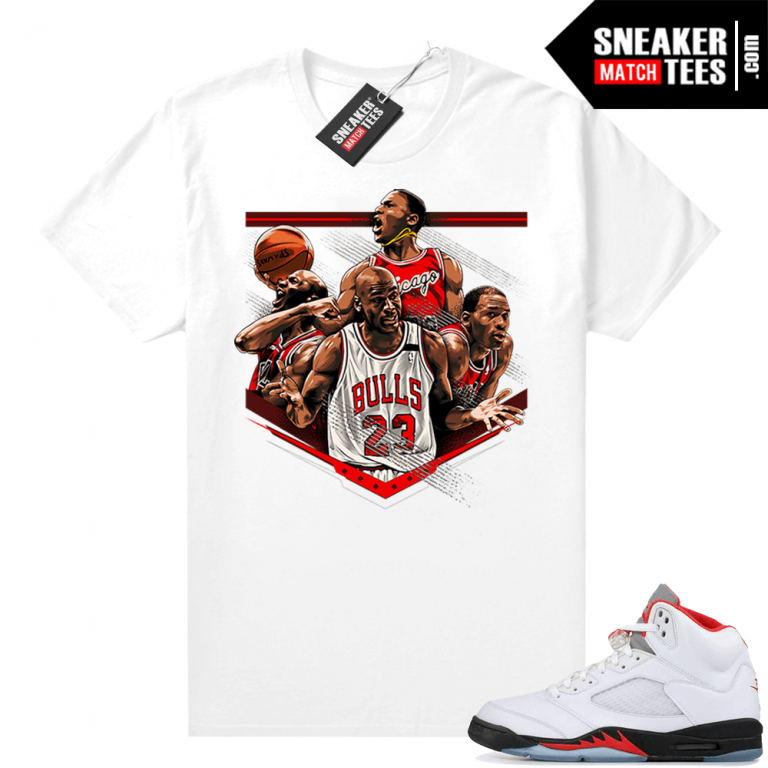 mj wearing fire red 5