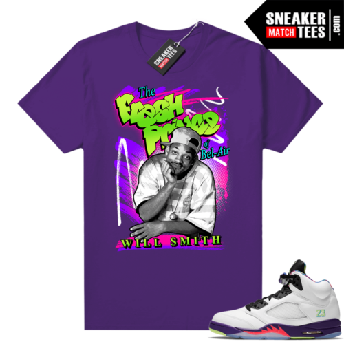 Bel Air 5s Alternate shirts Purple Fresh Prince 90s Vintage