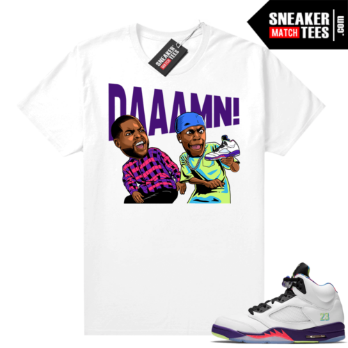 Bel Air 5s Alternate shirts White DAAAMN