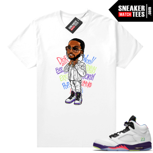 Bel Air 5s Alternate shirts White Pop Smoke Toon