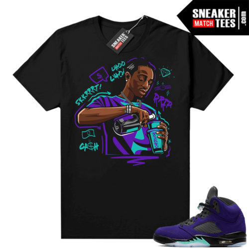 Jordan 5 Alternate Grape sneaker match tees