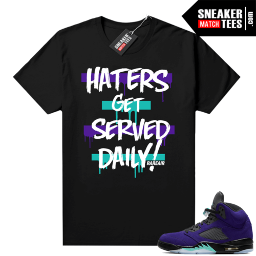 Jordan 5 Alternate Grape matching sneaker tees